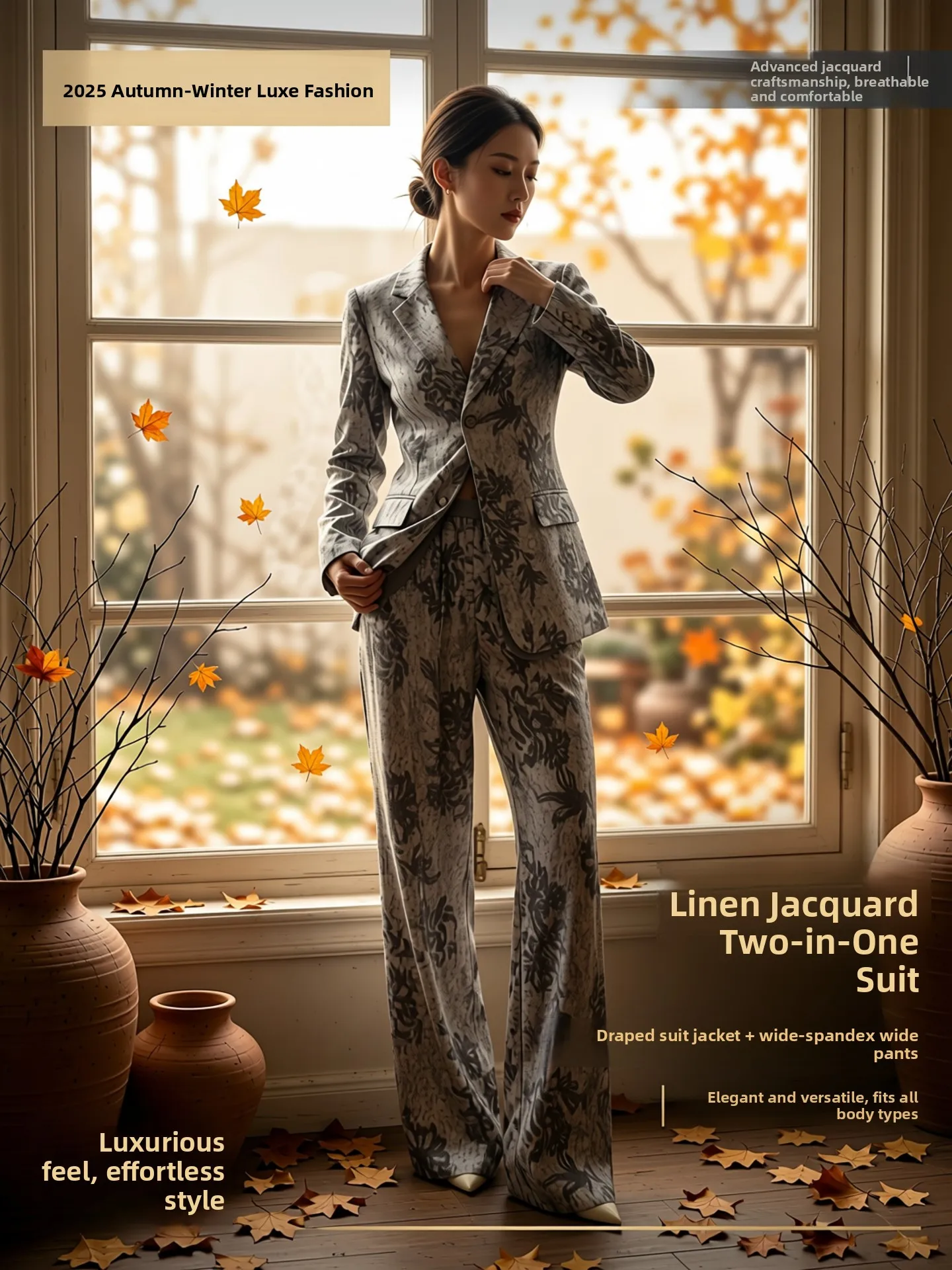 Autumn Winter Linen Fashion Set Fake Two-Piece Embroidered Color Block Stripe Long Pants Two-Piece Suit V-Neck Long Sleeve Bl...
Autumn Winter Linen Fashion Set Fake Two-Piece Embroidered Color Block Stripe Long Pants Two-Piece Suit V-Neck Long Sleeve Bl...