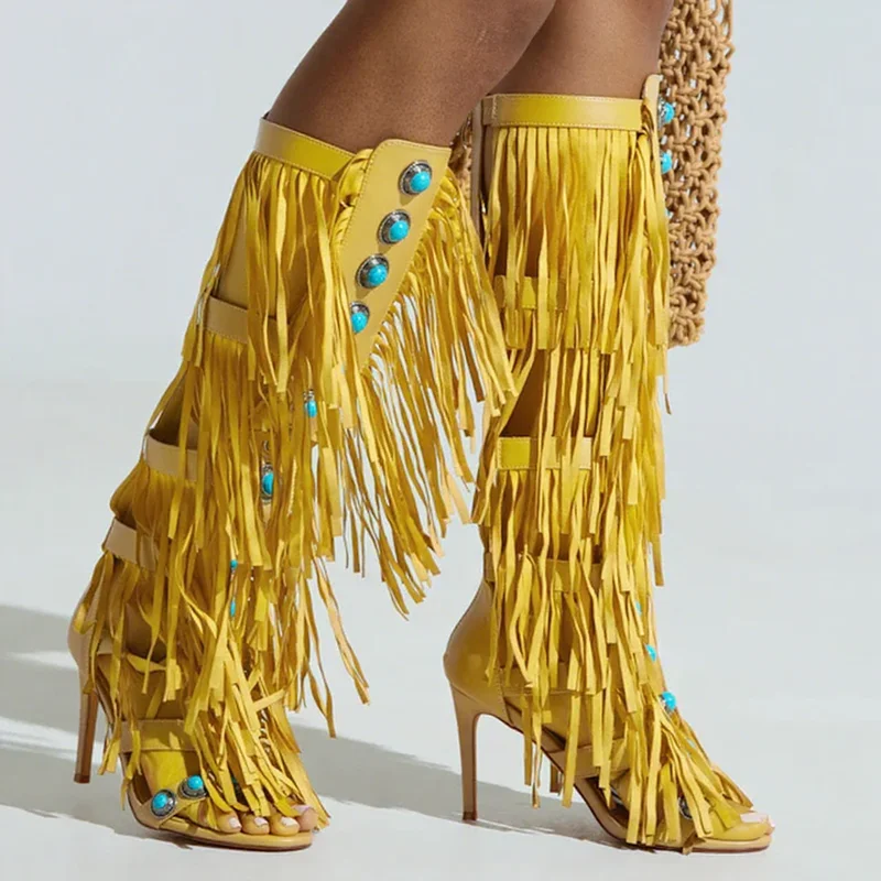 Crystal Tassel Sandal Boots Sexy Hollow Out Pointed Toe Thin Heel Zccetp Customized New Arrivals Fashion Womne Modern Shoes
Crystal Tassel Sandal Boots Sexy Hollow Out Pointed Toe Thin Heel Zccetp Customized New Arrivals Fashion Womne Modern Shoes