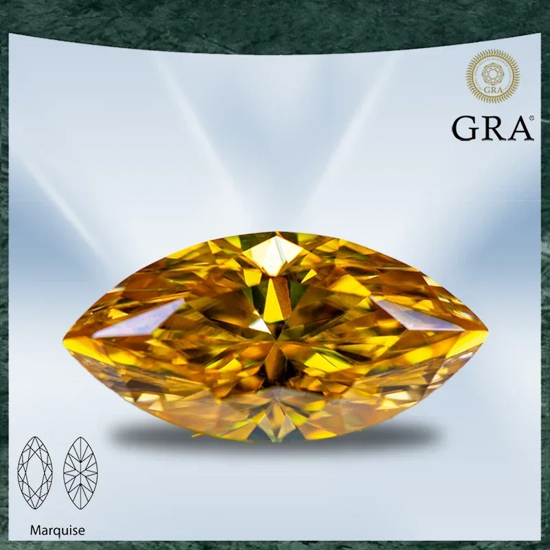 Moissanite Stone Marquise Cut Golden Yellow Color VVS1 with GRA Certificate for Gemstone Charms Top Jewelry Making Materials
Moissanite Stone Marquise Cut Golden Yellow Color VVS1 with GRA Certificate for Gemstone Charms Top Jewelry Making Materials