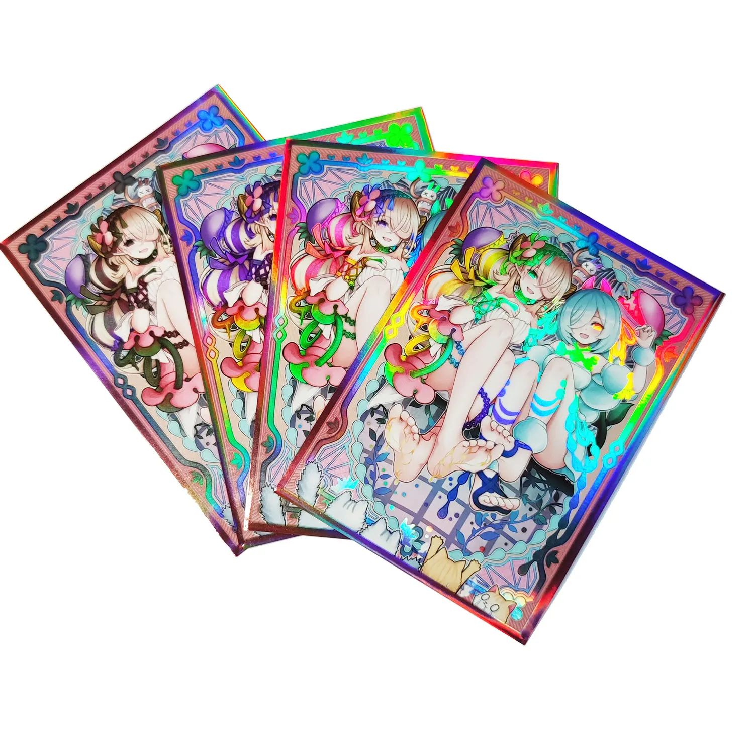 50 PCS Holographic Anime Card Sleeves 63mm x 90mm Top Loading Inner Trading Card Sleeves for YGO Japanese Size Card Protector
50 PCS Holographic Anime Card Sleeves 63mm x 90mm Top Loading Inner Trading Card Sleeves for YGO Japanese Size Card Protector