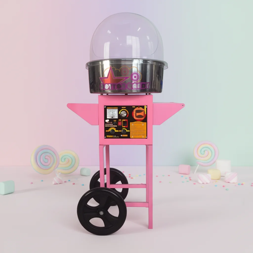 COMMERCIAL GAS COTTON CANDY MACHINE WITH TROLLEY And PLASTIC COVER
COMMERCIAL GAS COTTON CANDY MACHINE WITH TROLLEY And PLASTIC COVER