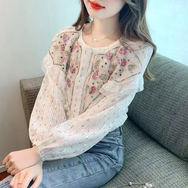 Floral Chiffon Shirt for Women's Autumn Clothes New Beautiful Shirt Design Niche and Fashionable Long-sleeved Top
Floral Chiffon Shirt for Women's Autumn Clothes New Beautiful Shirt Design Niche and Fashionable Long-sleeved Top