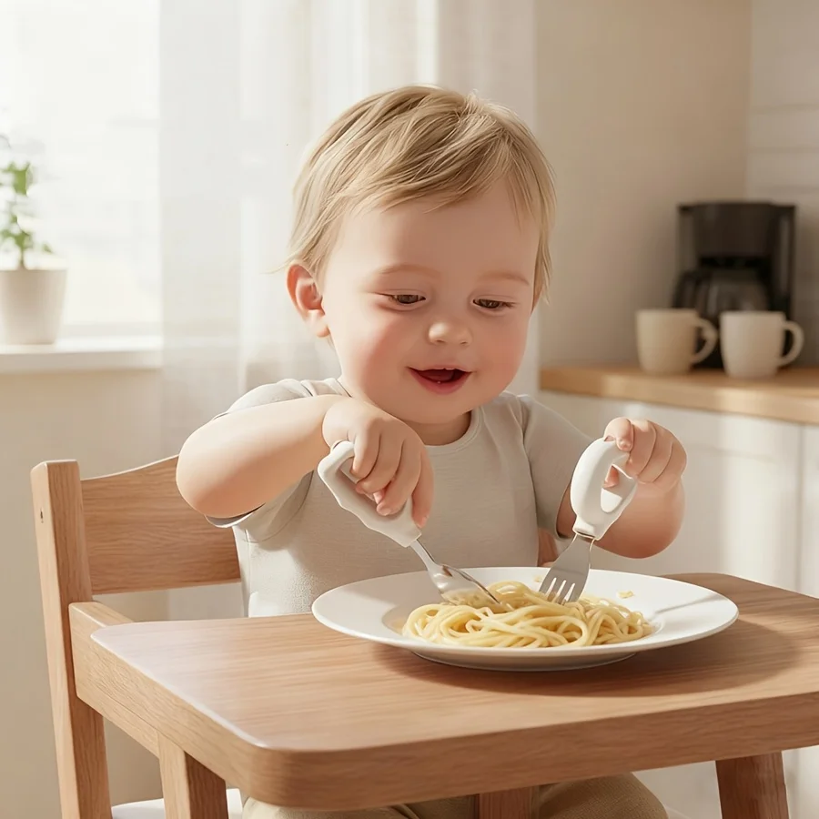 316L Stainless Steel Children's Fork and Spoon Set - Baby Short Handle Training Auxiliary Eating Fork and Spoon
316L Stainless Steel Children's Fork and Spoon Set - Baby Short Handle Training Auxiliary Eating Fork and Spoon