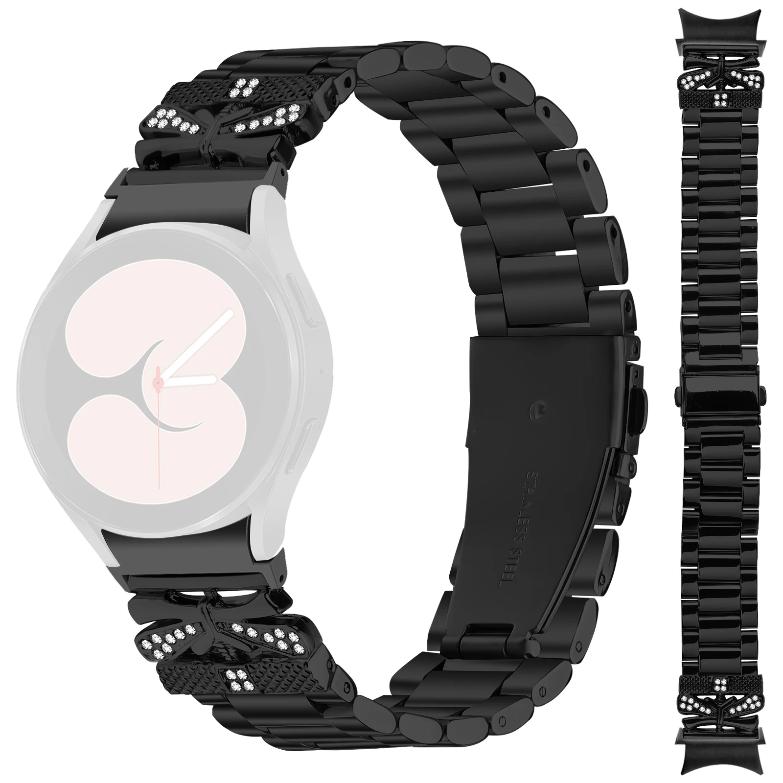 Metal Strap with Connector for Samsung Galaxy Watch6 40mm / 44mm / Watch6 Classic 43mm / 47mm Butterfly Rhinestones Decor Watch
Metal Strap with Connector for Samsung Galaxy Watch6 40mm / 44mm / Watch6 Classic 43mm / 47mm Butterfly Rhinestones Decor Watch