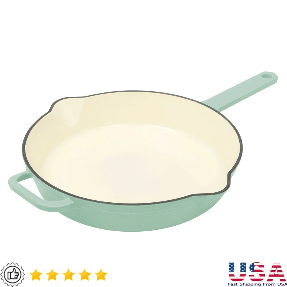 Durable 12 Inch Enameled Cast Iron Skillet Green Dual Handle Ideal Frying Baking Searing Oven Safe Easy Cleanup
Durable 12 Inch Enameled Cast Iron Skillet Green Dual Handle Ideal Frying Baking Searing Oven Safe Easy Cleanup