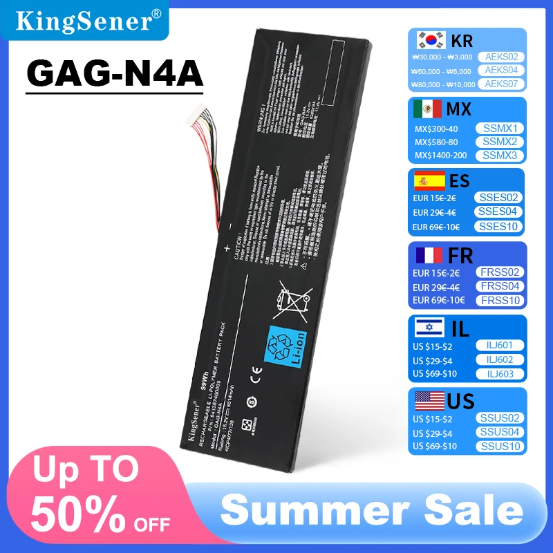 KingSener GAG-N4A Laptop Battery for Gigabyte Aero 15 OLED XD 15 RP75 16 RP86 17 HDR YD 17 XE4 16 YE5 15G KC 15G XC 15P XC 99WH
KingSener GAG-N4A Laptop Battery for Gigabyte Aero 15 OLED XD 15 RP75 16 RP86 17 HDR YD 17 XE4 16 YE5 15G KC 15G XC 15P XC 99WH