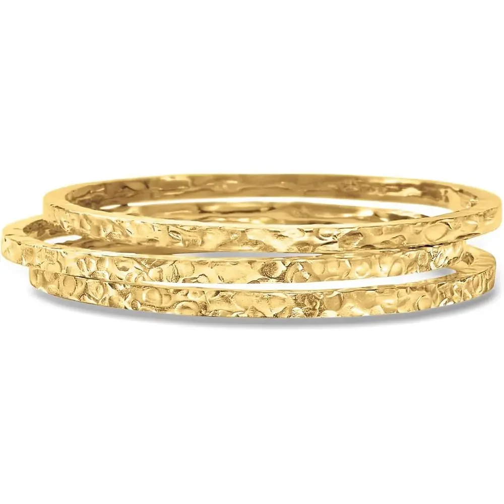 Ross-Simons Italian 18kt Gold Over Sterling Jewelry Set: 3 Hammered Bangle Bracelets
Ross-Simons Italian 18kt Gold Over Sterling Jewelry Set: 3 Hammered Bangle Bracelets
