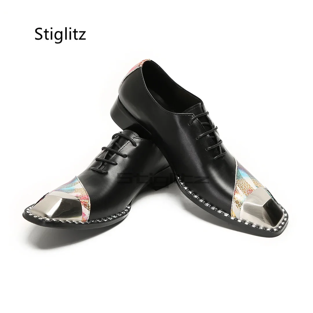 Mixed Colors Genuine Leather Men's Shoes Lace Up Square Toe Low Heel Business Dress Shoes Metal Decor Fashion Prom Shoes Male
Mixed Colors Genuine Leather Men's Shoes Lace Up Square Toe Low Heel Business Dress Shoes Metal Decor Fashion Prom Shoes Male