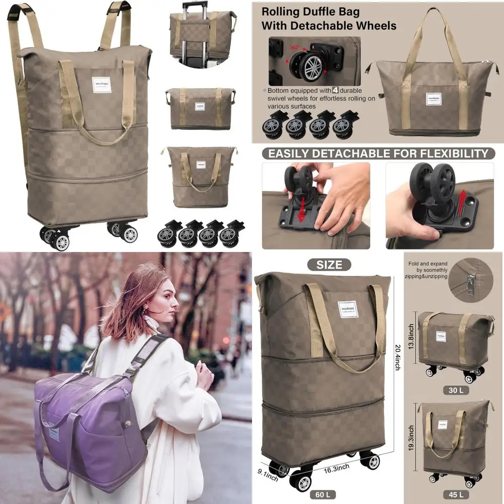 Расширяемая складная спортивная сумка на колесиках, съемный рюкзак для путешествий выходного дня, бизнеса, кемпинга, приключений
Расширяемая складная спортивная сумка на колесиках, съемный рюкзак для путешествий выходного дня, бизнеса, кемпинга, приключений