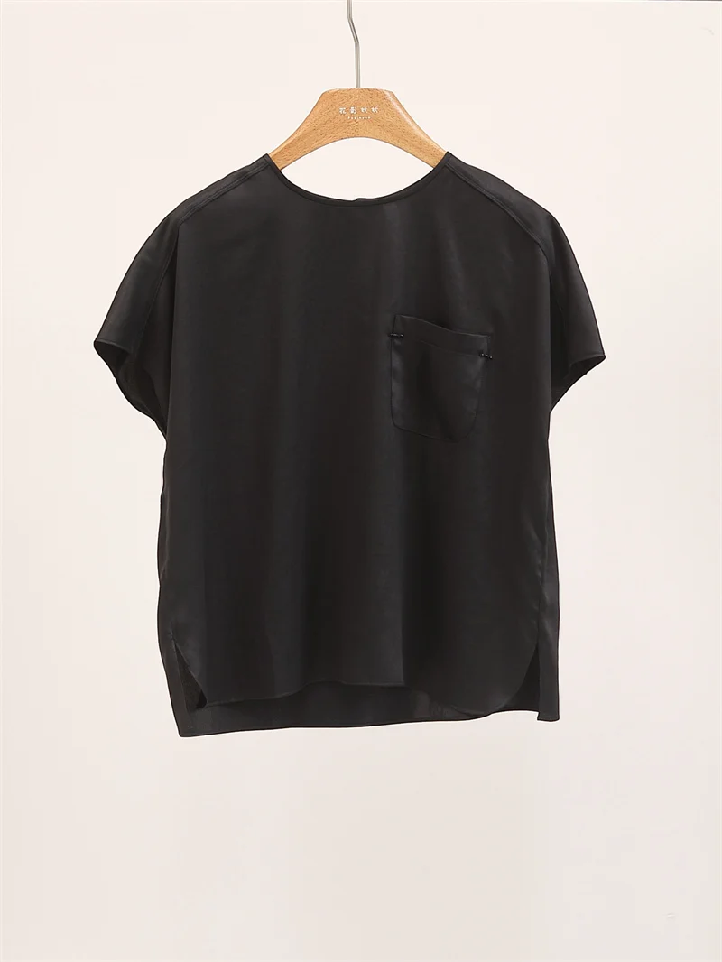 Casual Silk Satin round Ne ort Sve T-irt Women's irt Beaded ket Y5037 Vintage Chinese Sle Pure Color
Casual Silk Satin round Ne ort Sve T-irt Women's irt Beaded ket Y5037 Vintage Chinese Sle Pure Color