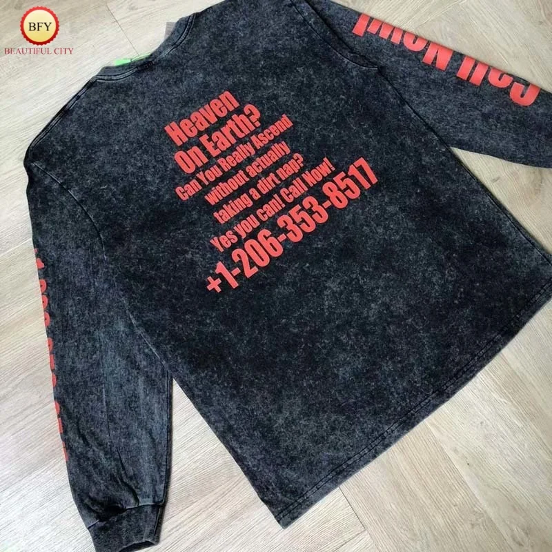 Ретро SAINT стираная футболка с длинными рукавами и логотипом, модная повседневная футболка большого размера унисекс, топы
Ретро SAINT стираная футболка с длинными рукавами и логотипом, модная повседневная футболка большого размера унисекс, топы