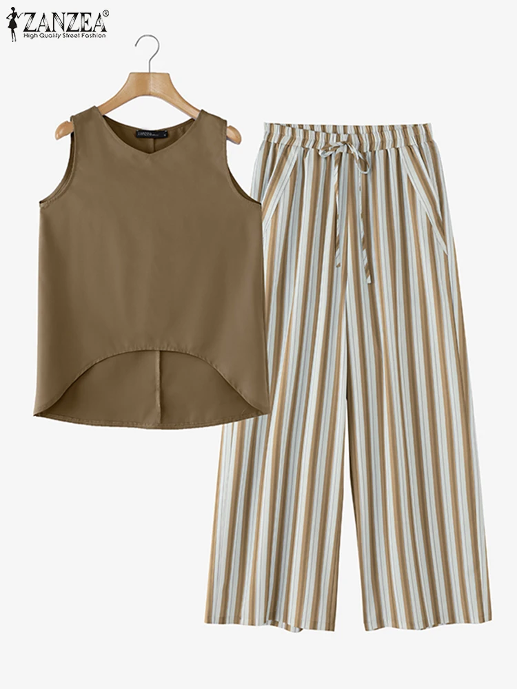 ZANZEA 2025 Summer Casual Loose Beach Outfits Oversize Fashion 2pcs Pant Set Holiday Solid Irregular Tanks and Print Pants Suit
ZANZEA 2025 Summer Casual Loose Beach Outfits Oversize Fashion 2pcs Pant Set Holiday Solid Irregular Tanks and Print Pants Suit