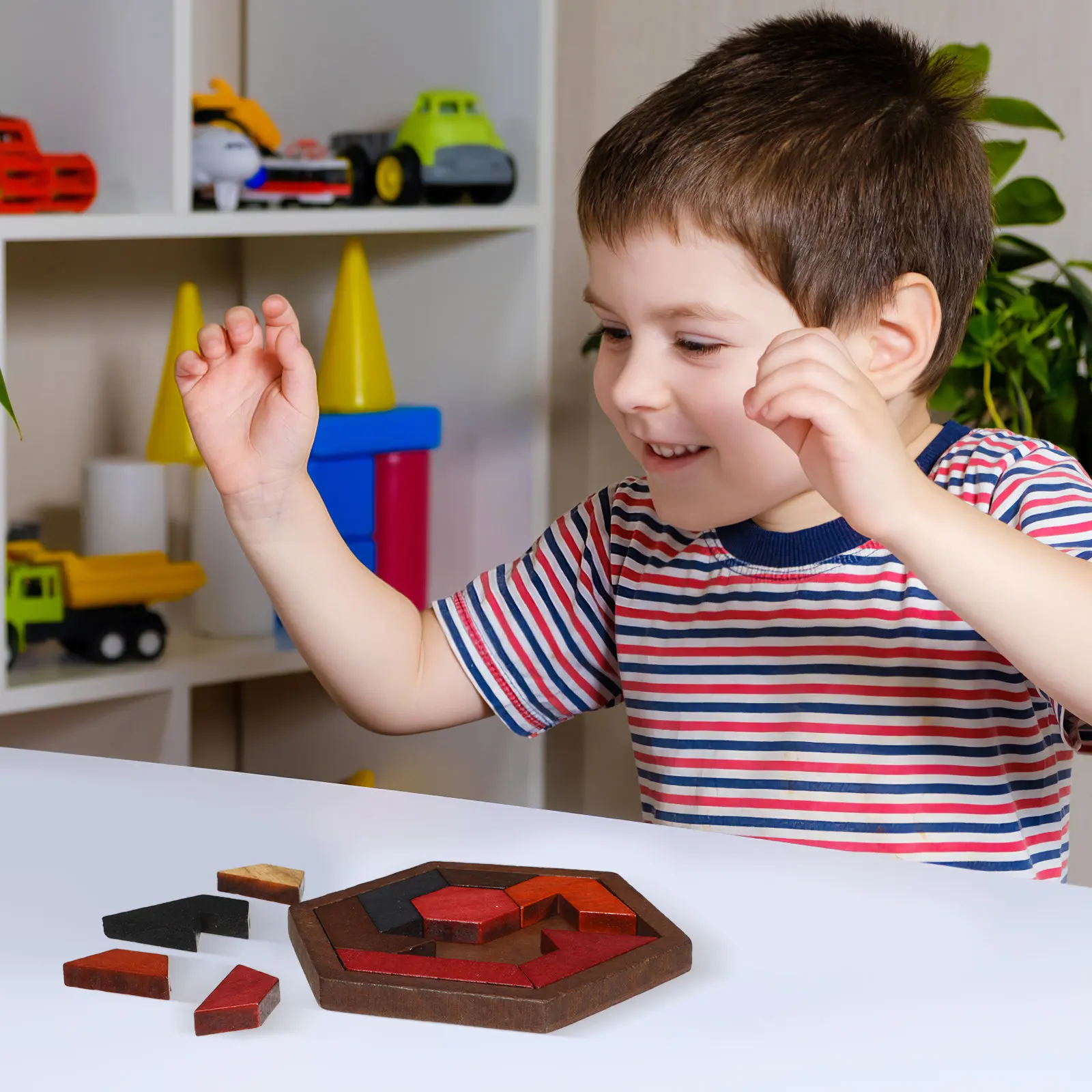 Brainteaser Puzzle Hexagon Geometric Sensory Toy Children's Logic Toys Chunky Kids Puzzles Board Game Early Education Wood
Brainteaser Puzzle Hexagon Geometric Sensory Toy Children's Logic Toys Chunky Kids Puzzles Board Game Early Education Wood