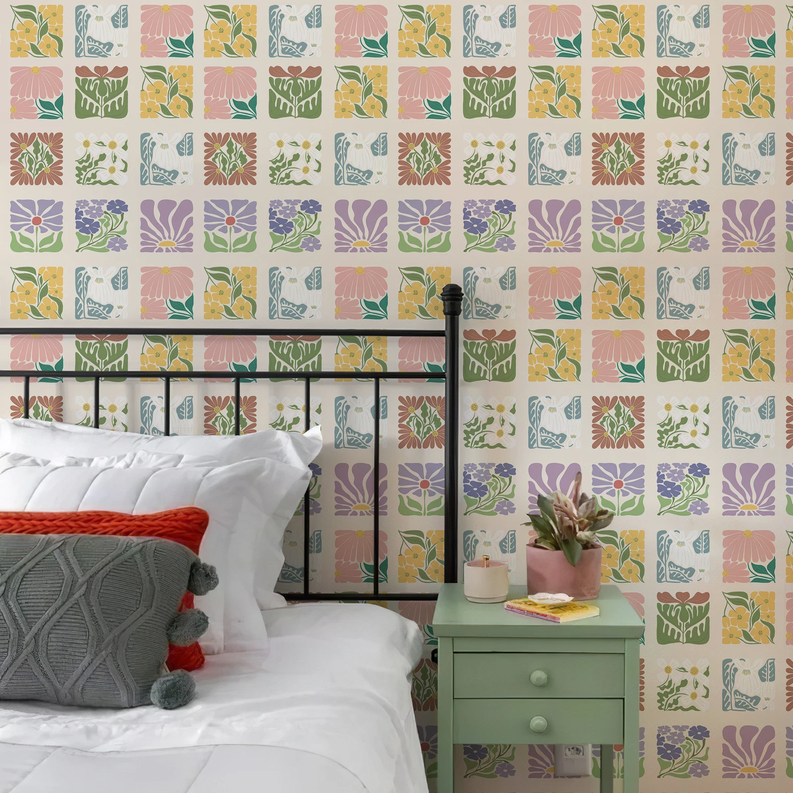 Pastel Floral Botanical Tile Peel and Stick Wallpaper Morden Colorful Flowers Self Adhesive PVC Furniture Cabinet Stickers
Pastel Floral Botanical Tile Peel and Stick Wallpaper Morden Colorful Flowers Self Adhesive PVC Furniture Cabinet Stickers