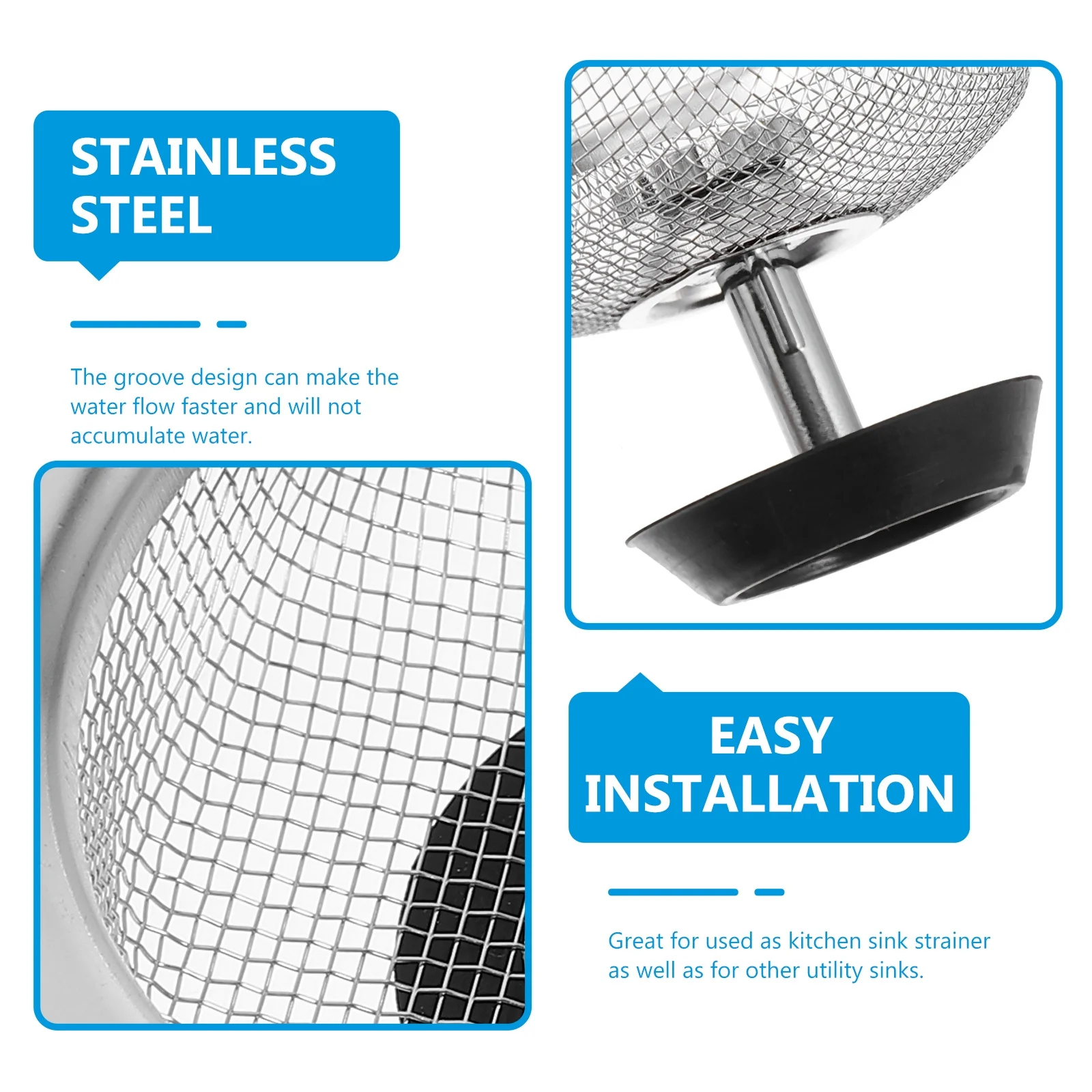 2pcs Stainless Steel Strainer Mesh Kitchen Sink Filter Drain Sifter Metal Waste Catcher For Bathroom Utility Sink
2pcs Stainless Steel Strainer Mesh Kitchen Sink Filter Drain Sifter Metal Waste Catcher For Bathroom Utility Sink