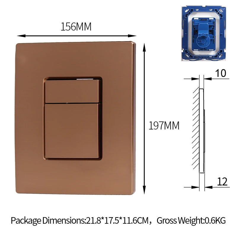 Dual Flush Push Button Plate in Brushed Rose Gold Compatible with Grohe SKATE COSMOPOLITAN
Dual Flush Push Button Plate in Brushed Rose Gold Compatible with Grohe SKATE COSMOPOLITAN