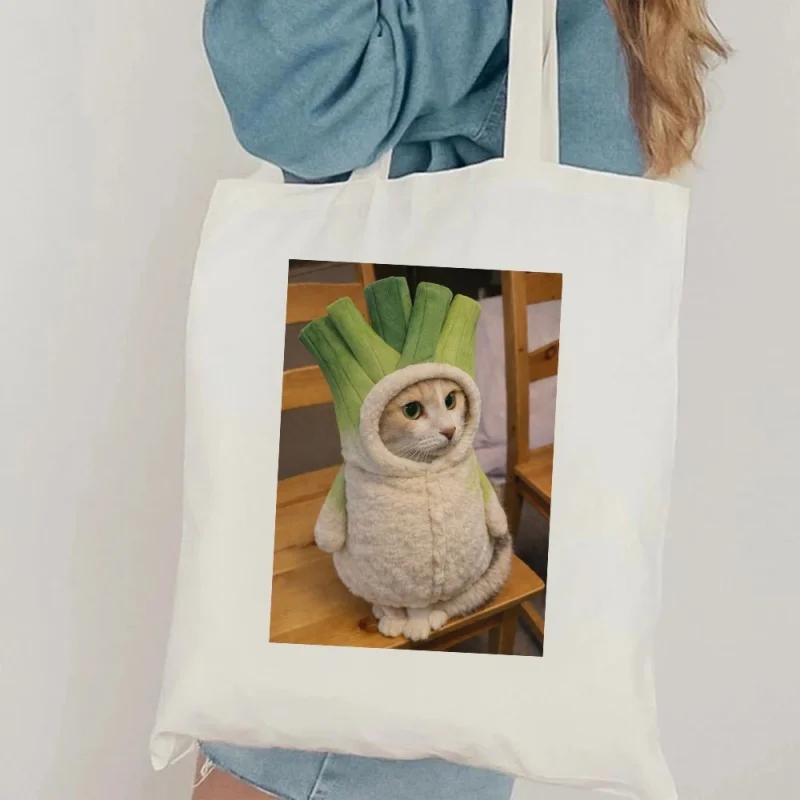 Funny Leek Cat Canvas Bag Tote Bag Shoulder Bag Handbag Cute Animal Costume Print Reusable Shopping Bag For Women Gift
Funny Leek Cat Canvas Bag Tote Bag Shoulder Bag Handbag Cute Animal Costume Print Reusable Shopping Bag For Women Gift