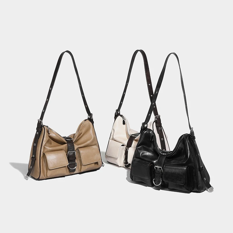 European and American retro multi-pocket large capacity versatile shoulder bag fashionable motorcycle crossbody bag for women
European and American retro multi-pocket large capacity versatile shoulder bag fashionable motorcycle crossbody bag for women