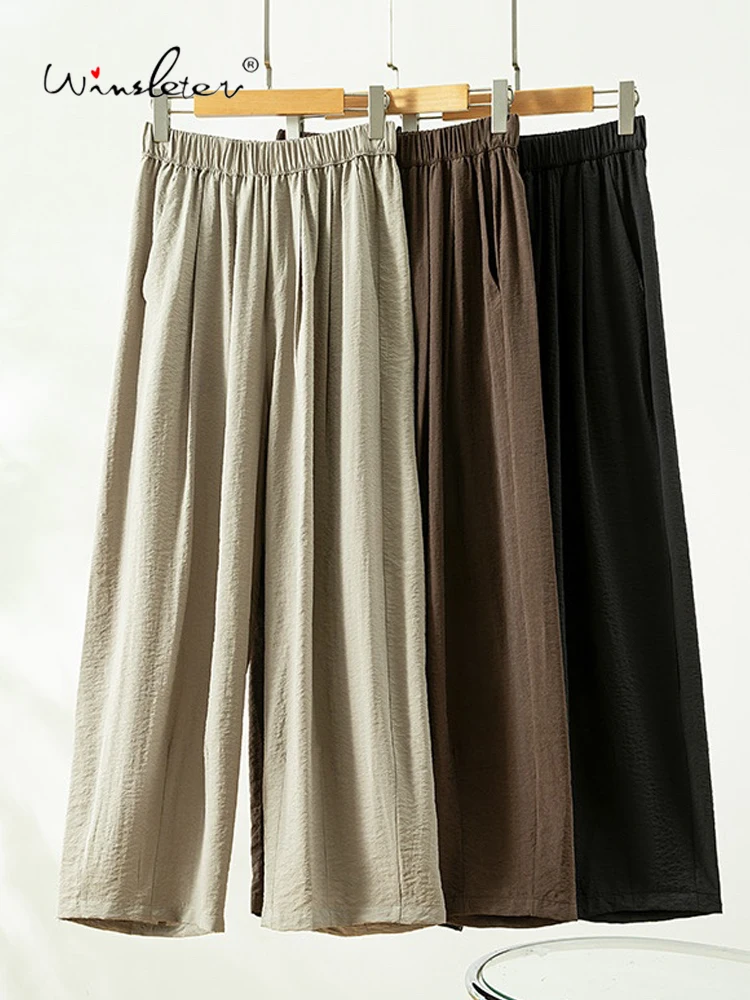 Winsleter-Women 78% Silk 22% Nylon Elegant Trousers, Elastic Waist Solid, Retro Casual Loose Harem Pants, 2025 Summer B55770CC
Winsleter-Women 78% Silk 22% Nylon Elegant Trousers, Elastic Waist Solid, Retro Casual Loose Harem Pants, 2025 Summer B55770CC