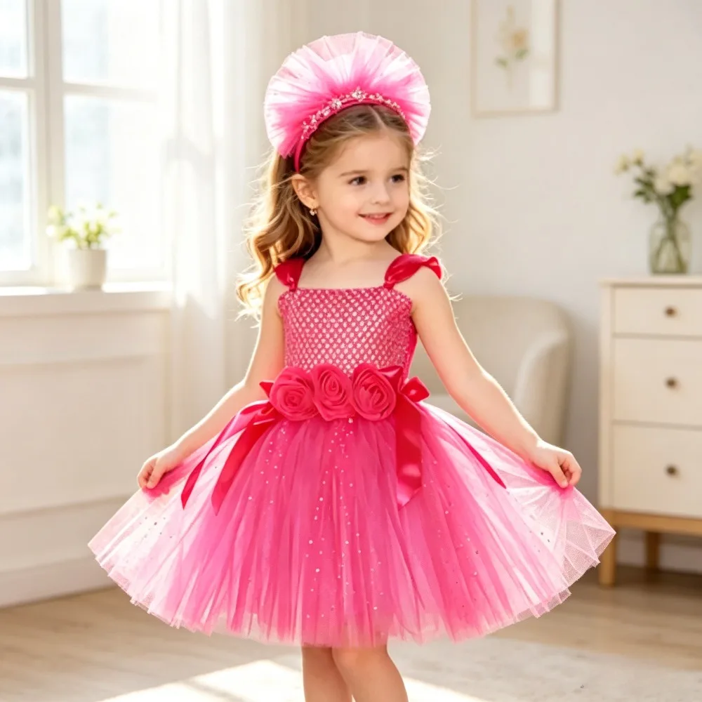 Kids' Costume for Halloween Themed Parties,Pink Butterfly Outfit for Toddler Girls, Sparkling Flower Tutu Dress with Headband
Kids' Costume for Halloween Themed Parties,Pink Butterfly Outfit for Toddler Girls, Sparkling Flower Tutu Dress with Headband