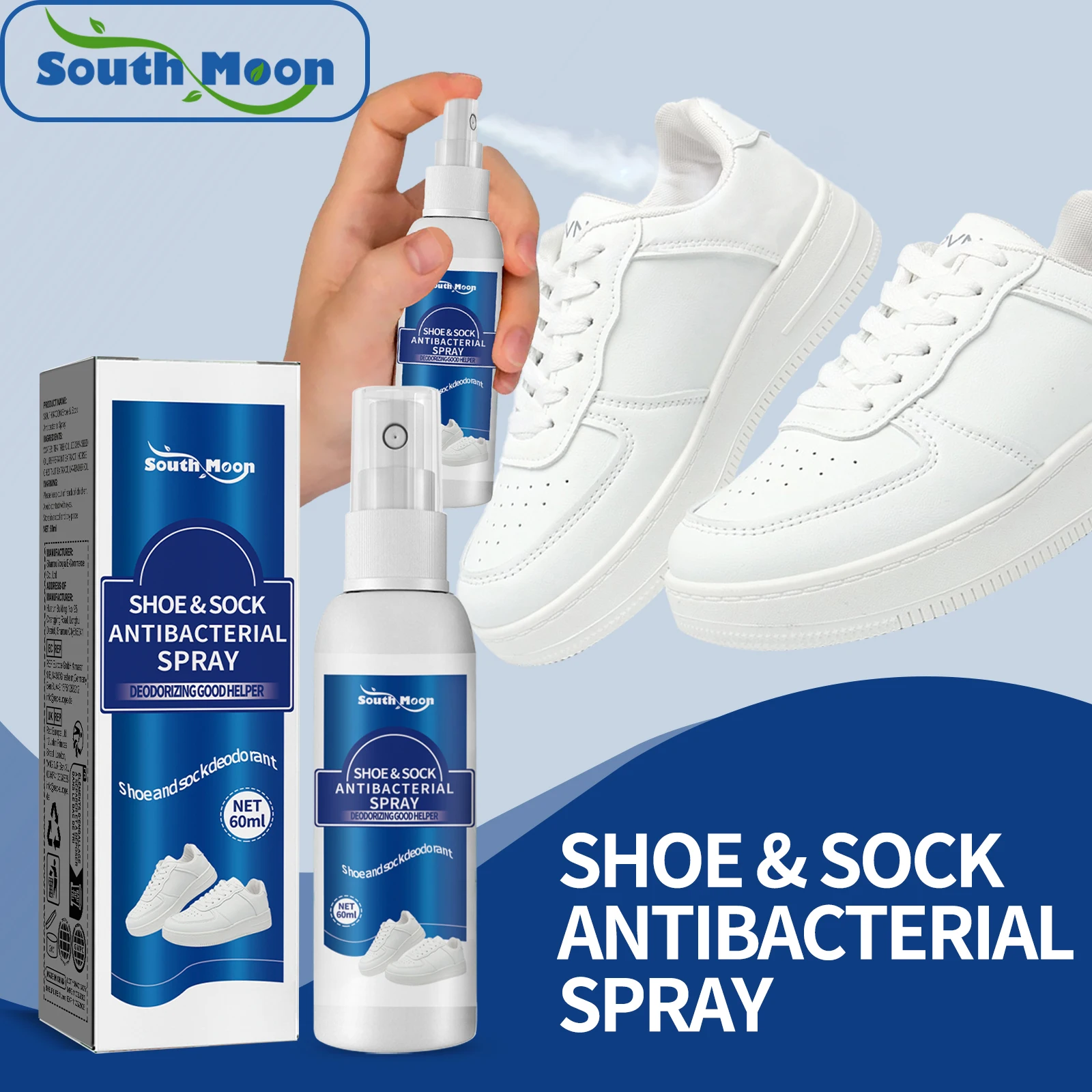 Shoe & Sock Antibacterial Deodorant Spray 60ml Eliminate Foot Odor Anti-Fungal Fresh Smell Keep Feet Dry Shoe Cabinet Deodorizer
Shoe & Sock Antibacterial Deodorant Spray 60ml Eliminate Foot Odor Anti-Fungal Fresh Smell Keep Feet Dry Shoe Cabinet Deodorizer