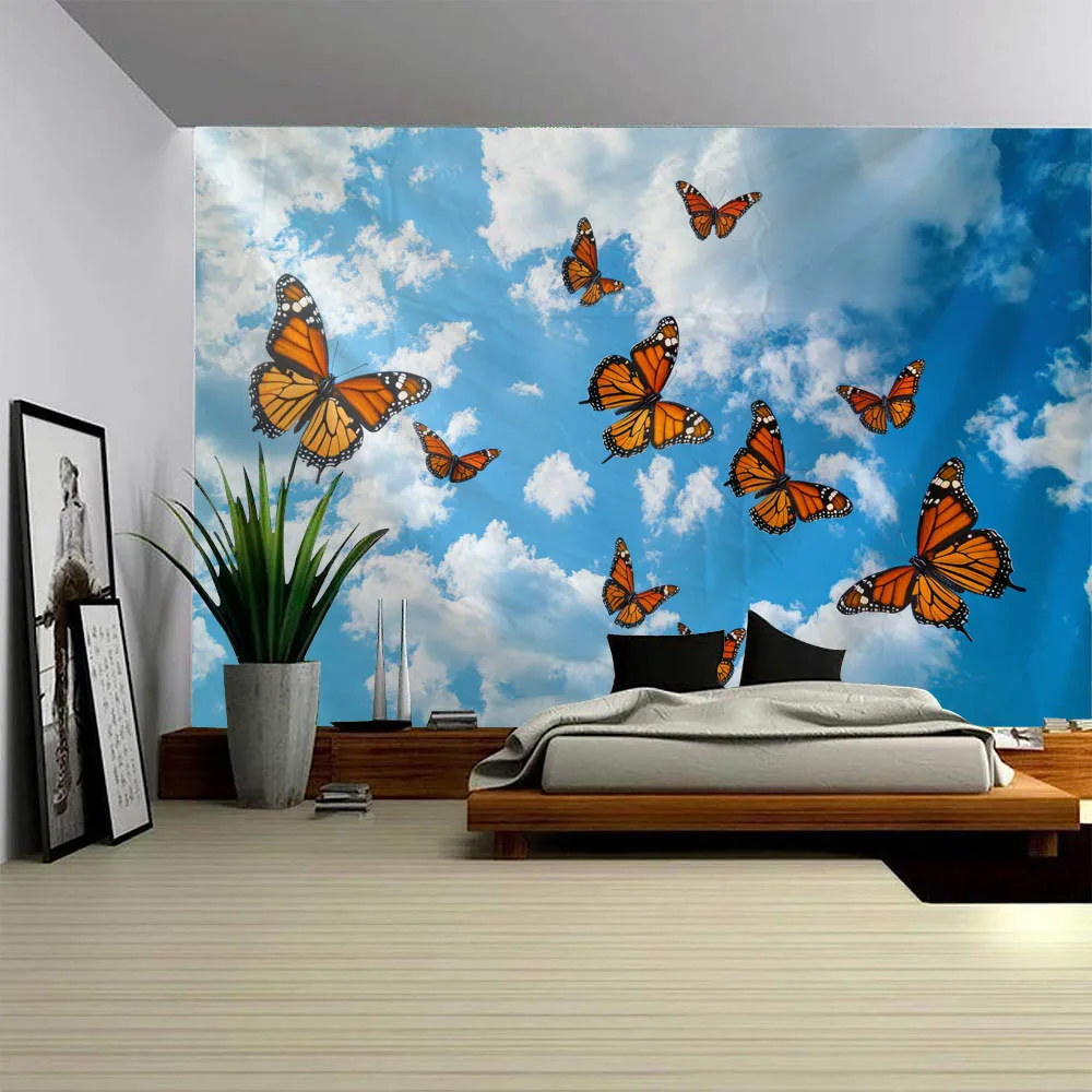 Butterfly white cloud sky tapestry flower forest soft polyester wall hanging bedroom and living room decoration background cloth
Butterfly white cloud sky tapestry flower forest soft polyester wall hanging bedroom and living room decoration background cloth
