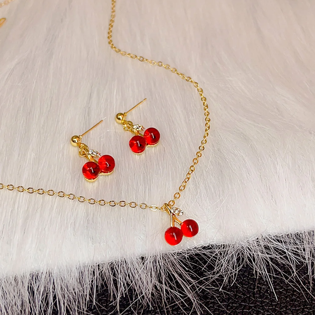 Cherry Necklace Earrings Set for Women Cherry Pendant Jewelry Alloy Fruit Earrings Dangle Necklaces Cute Accessories Teens Girls
Cherry Necklace Earrings Set for Women Cherry Pendant Jewelry Alloy Fruit Earrings Dangle Necklaces Cute Accessories Teens Girls