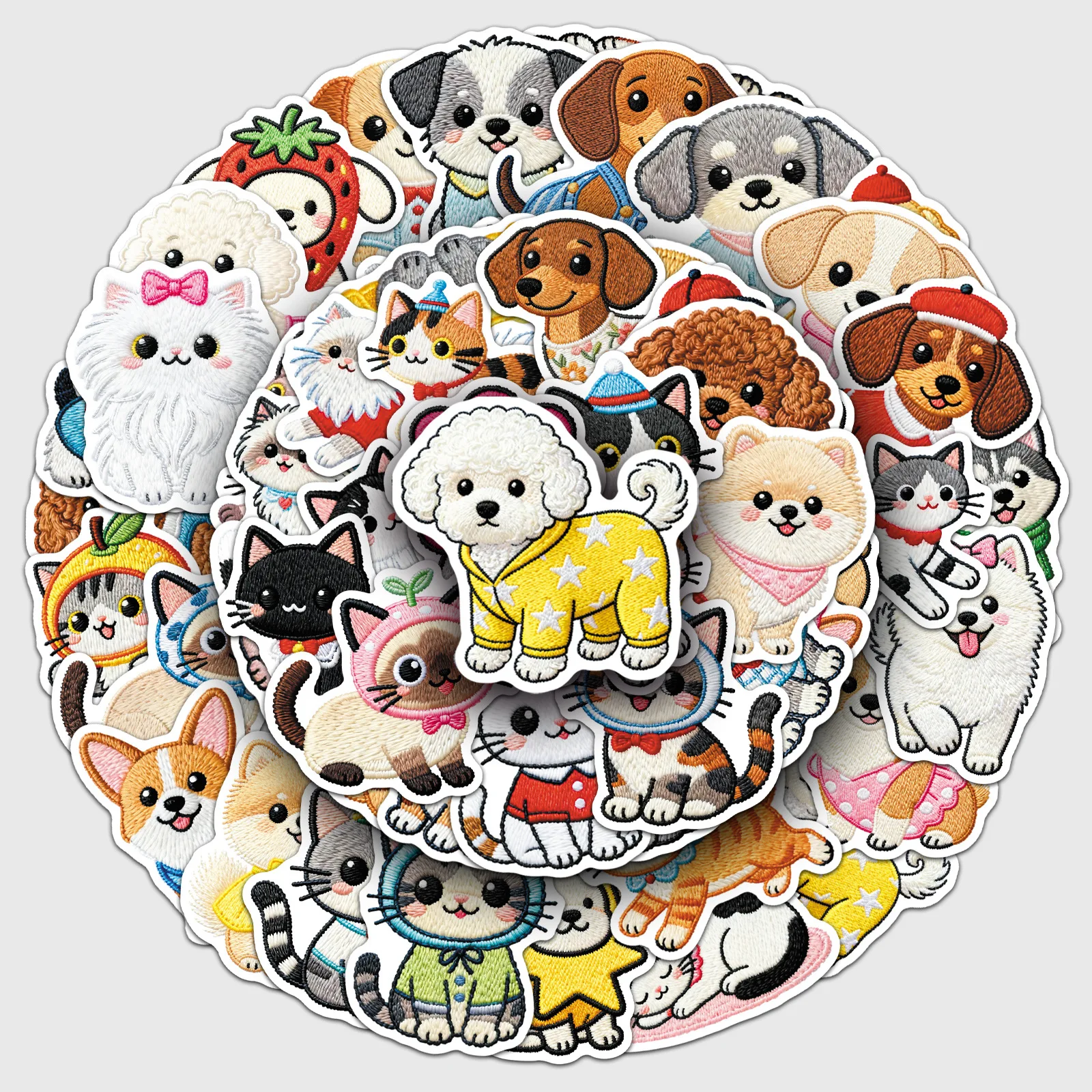 56 embroidered cartoon cat and dog stickers, cute girls' hearts, cute pets, stationery, hand account materials, decorative thermos cup stickers
56 embroidered cartoon cat and dog stickers, cute girls' hearts, cute pets, stationery, hand account materials, decorative thermos cup stickers