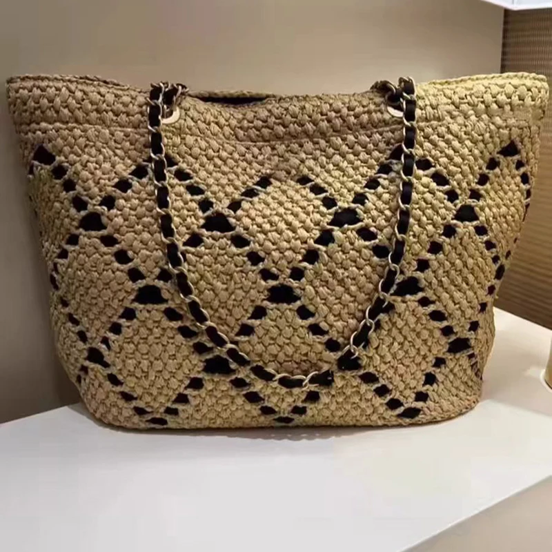 Summer Chain Multi-purpose Bohemia Straw Shoulder Bag Tote Handmade Braided Crossbody Cute High Capacity Beach Tote Woven Purse
Summer Chain Multi-purpose Bohemia Straw Shoulder Bag Tote Handmade Braided Crossbody Cute High Capacity Beach Tote Woven Purse