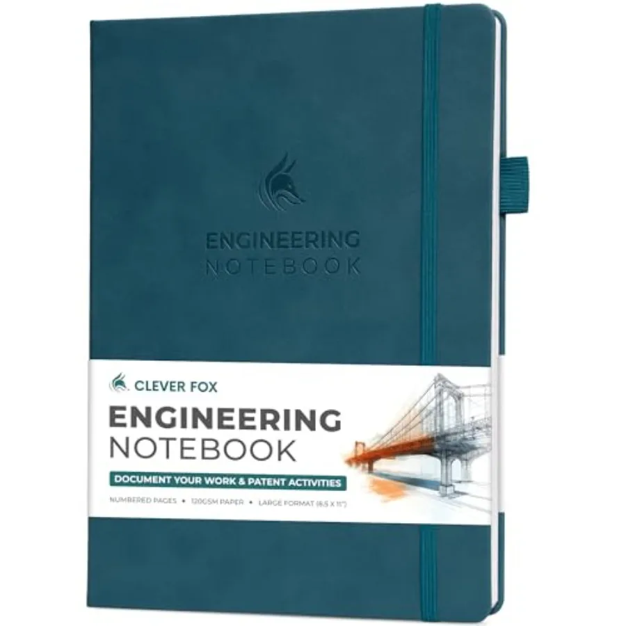 Engineering Notebook Hardcover Grid Notebook with Numbered Pages, Table of Contents Patent, Lab and Invention Journal for Engin
Engineering Notebook Hardcover Grid Notebook with Numbered Pages, Table of Contents Patent, Lab and Invention Journal for Engin
