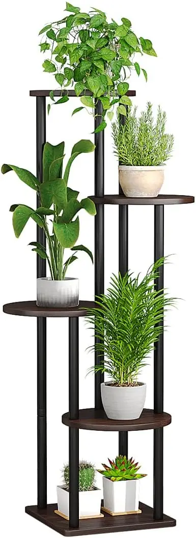 5-уровневая металлическая подставка для растений, внутренняя угловая полка для гостиной, спальни, балкона - черный дуб
5-уровневая металлическая подставка для растений, внутренняя угловая полка для гостиной, спальни, балкона - черный дуб