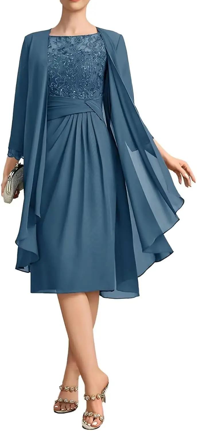 2-х предметные платья для матери невесты на свадьбу, шифоновое кружево с рукавами 3/4, длина чая, вечерние платья
2-х предметные платья для матери невесты на свадьбу, шифоновое кружево с рукавами 3/4, длина чая, вечерние платья