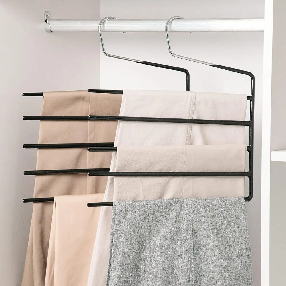 5-Tier Heavy-Duty Space-Saving Pants Hangers for Closet & Garden Storage, Non-Slip Design for Trousers, Jeans, and Scarves
5-Tier Heavy-Duty Space-Saving Pants Hangers for Closet & Garden Storage, Non-Slip Design for Trousers, Jeans, and Scarves