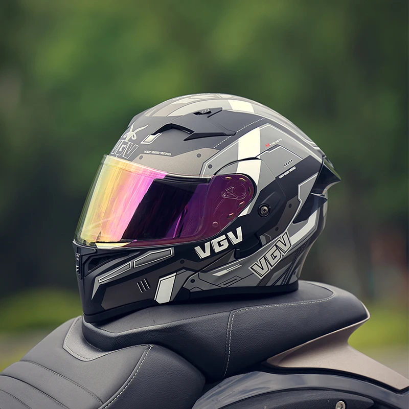 VGV Double Lens flip up helmet Openable motorcycle helmet Various Tinted Lens Sun protection glare&UV rays Modular personality
VGV Double Lens flip up helmet Openable motorcycle helmet Various Tinted Lens Sun protection glare&UV rays Modular personality