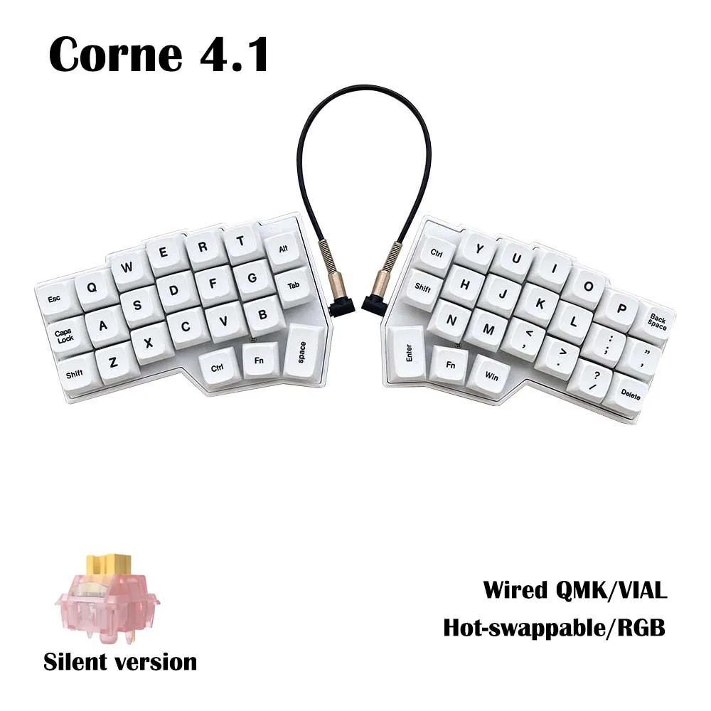 Corne V4.1 Split Ergonomics Hot-swappable MX full Assembled Mechanical Keyboard Wired South RGB VIAL Outemu Silent Version
Corne V4.1 Split Ergonomics Hot-swappable MX full Assembled Mechanical Keyboard Wired South RGB VIAL Outemu Silent Version