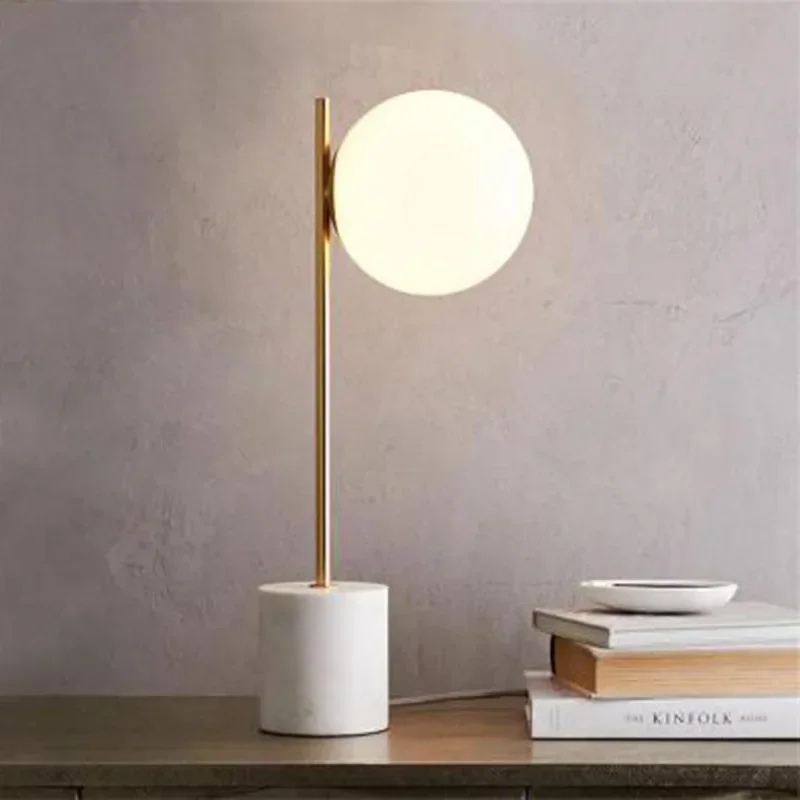 Simple and Creative Glass Desk Lamp Round Ball Lampshade Marble Base Hotel Living Room Bedroom Study Desk Decorative Lamp
Simple and Creative Glass Desk Lamp Round Ball Lampshade Marble Base Hotel Living Room Bedroom Study Desk Decorative Lamp
