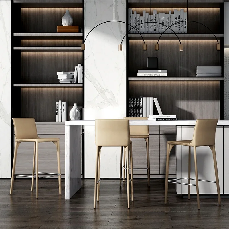 Nordic Light Роскошное седло из натуральной кожи Кожаный барный стул Современный простой домашний отдых Ресторан Кофейня Металлическая мебель
Nordic Light Роскошное седло из натуральной кожи Кожаный барный стул Современный простой домашний отдых Ресторан Кофейня Металлическая мебель