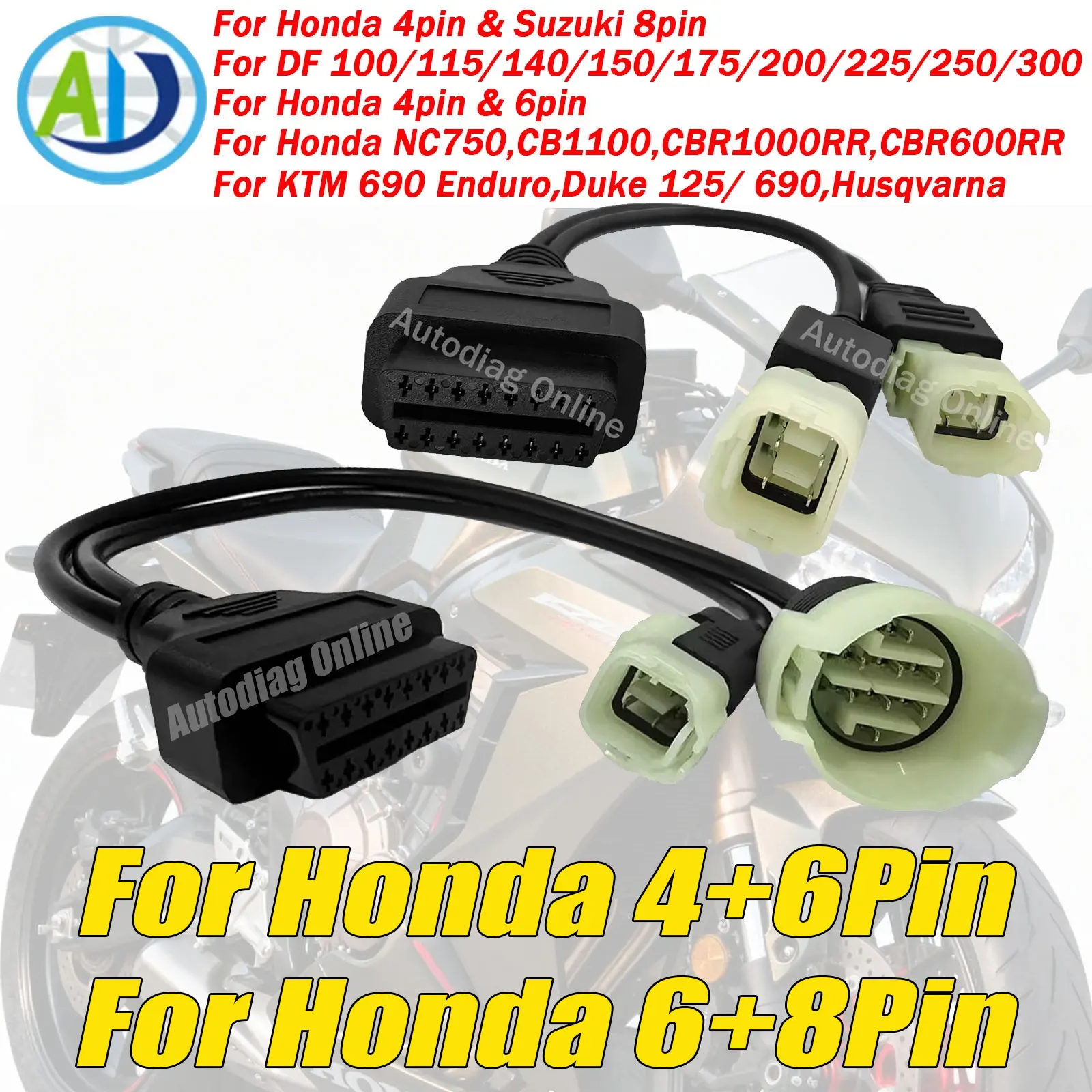 Разъем OBDII для мотоцикла Honda 4-контактный Suzuki 8-контактный диагностический адаптер для лодки для KTM 690 Enduro, Duke 125/690 OBD2 адаптерный кабель
Разъем OBDII для мотоцикла Honda 4-контактный Suzuki 8-контактный диагностический адаптер для лодки для KTM 690 Enduro, Duke 125/690 OBD2 адаптерный кабель