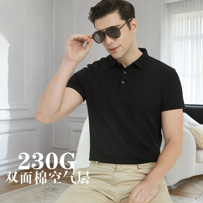 230g Double-sided Cotton Polo Shirt for Men, Short Sleeves, Air Layering, Collar, Business-style Polo Shirt
230g Double-sided Cotton Polo Shirt for Men, Short Sleeves, Air Layering, Collar, Business-style Polo Shirt