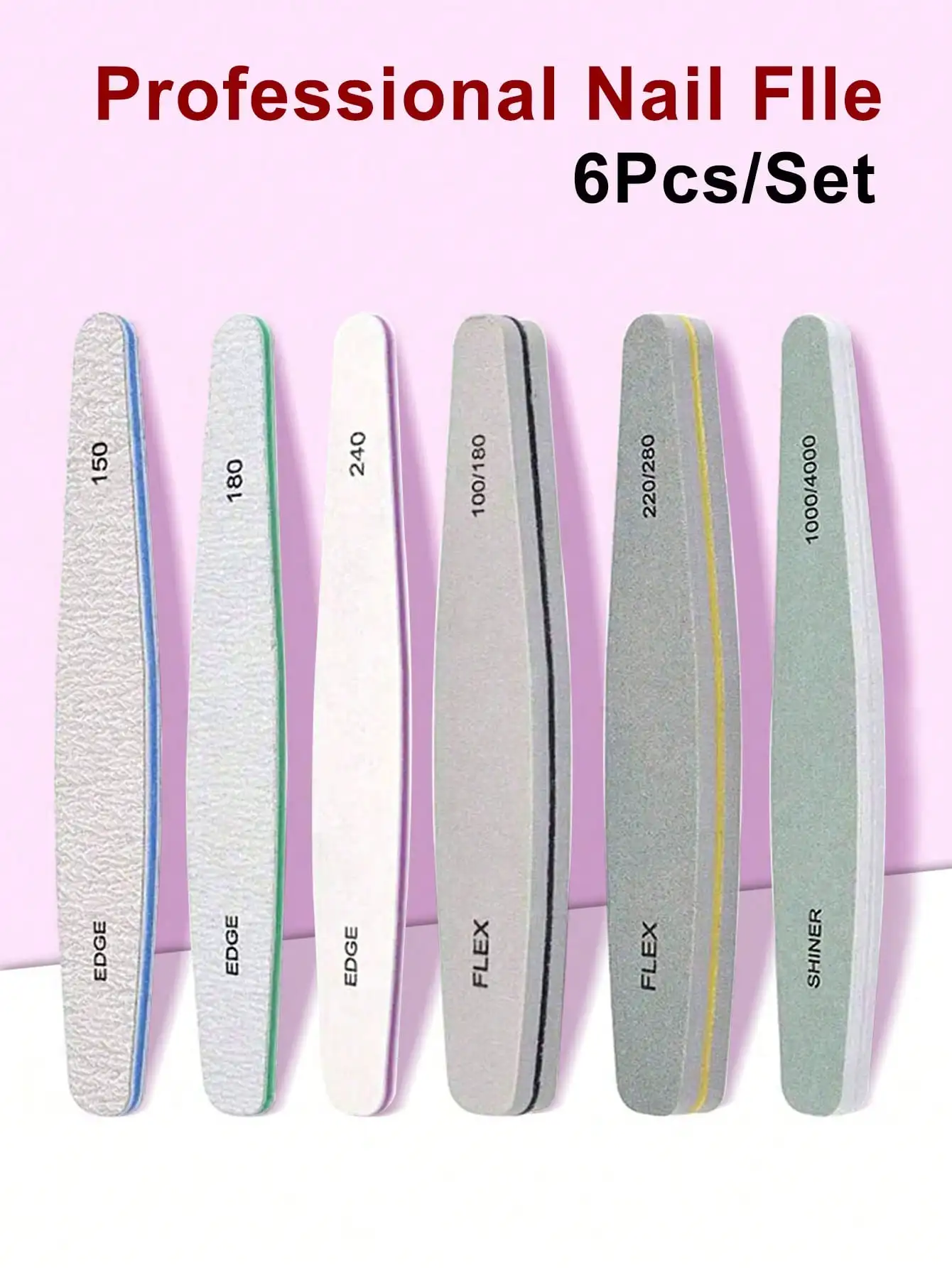 6Pcs/Set Professional Nail Files And Buffers Set For Acrylic Gel Nail And Natural Nail Double Sided Emery Boards Nail File And Buffer Washable Nail Buffer File Polisher 100/150/180/220/240/280/1000/4000 Grit
6Pcs/Set Professional Nail Files And Buffers Set For Acrylic Gel Nail And Natural Nail Double Sided Emery Boards Nail File And Buffer Washable Nail Buffer File Polisher 100/150/180/220/240/280/1000/4000 Grit
