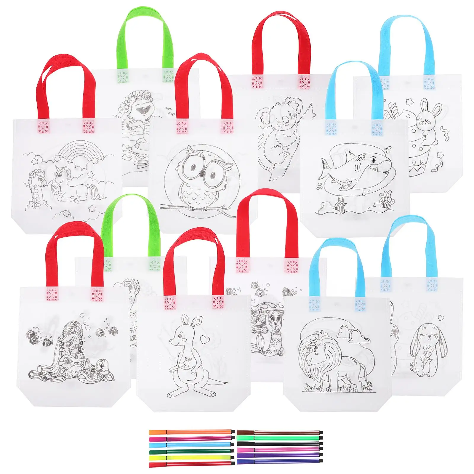 24 Pcs Coloring Bag Set Non Woven Tote Graffiti Bags Kids Birthday Christmas Party Favor Reusable DIY Craft Supplies
24 Pcs Coloring Bag Set Non Woven Tote Graffiti Bags Kids Birthday Christmas Party Favor Reusable DIY Craft Supplies