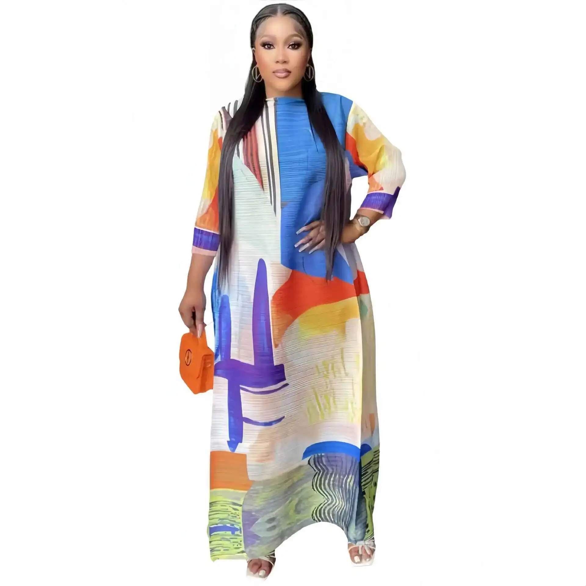 Miyake модное складное свободное женское платье с большим круглым вырезом, летнее повседневное платье с длинными рукавами и мясным покрытием
Miyake модное складное свободное женское платье с большим круглым вырезом, летнее повседневное платье с длинными рукавами и мясным покрытием
