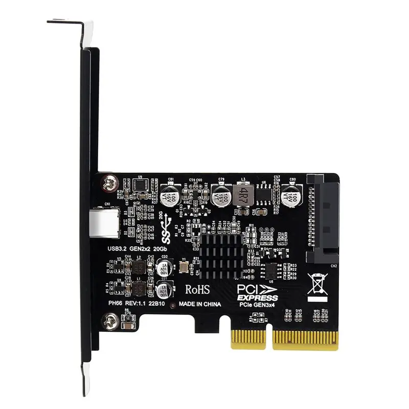 Type-C PCI-Express 4X USB 3.2 Gen 2X2 (20 Гбит/с) Карта PCIE ASM3242 Набор микросхем USB-адаптер расширения без драйверов-ABIU
Type-C PCI-Express 4X USB 3.2 Gen 2X2 (20 Гбит/с) Карта PCIE ASM3242 Набор микросхем USB-адаптер расширения без драйверов-ABIU