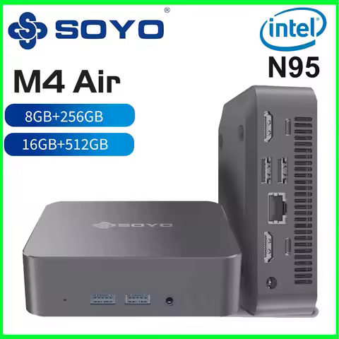 SOYO M4 Air 미니 PC Intel Alder Lake N95 MiniPC 컴퓨터 PC Win11 Pro 미니 PC DDR4 16GB RAM 512GB ROM WiFi5 BT5.0 데스크탑