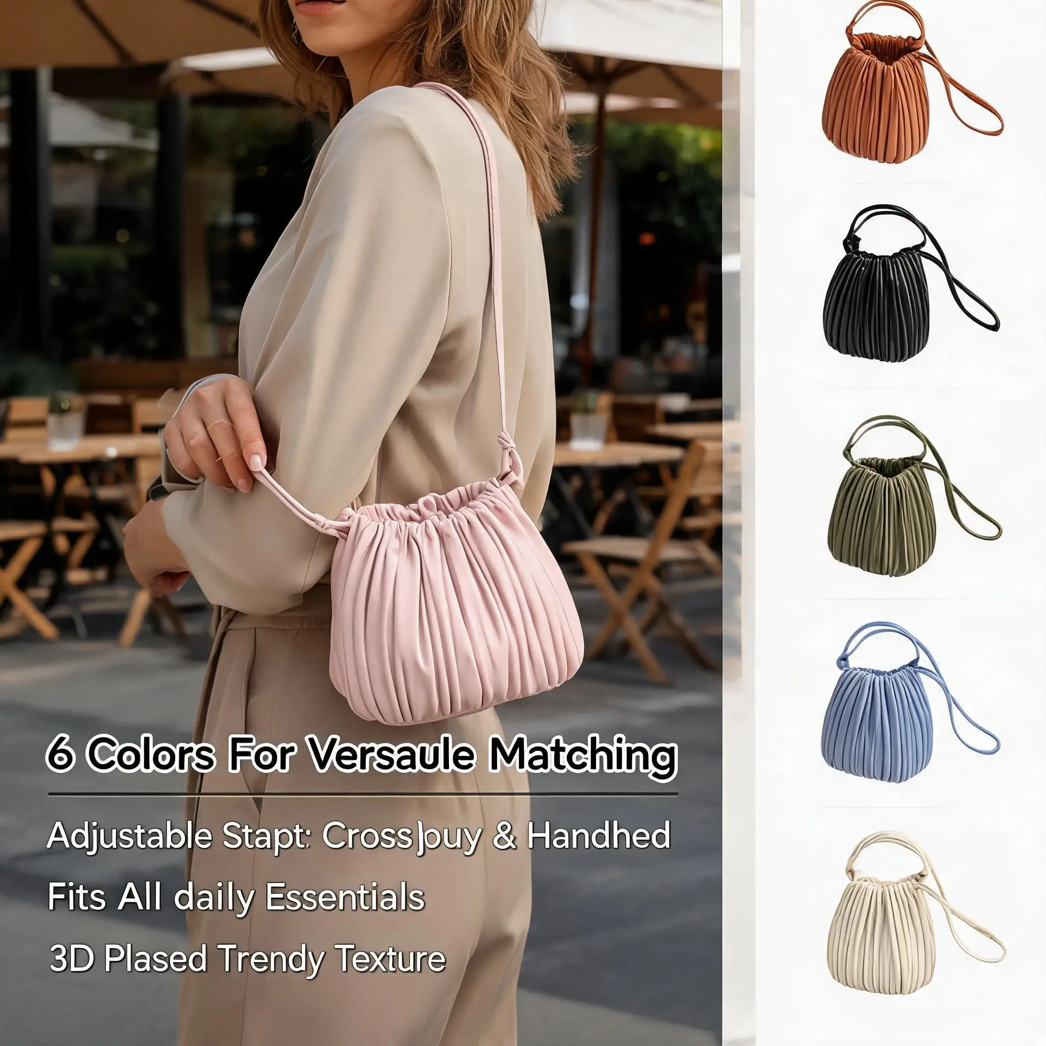 Women PU Mini Square Crossbody Bag Pleated Luxury Casual Single Shoulder Handbag Summer Fashion
Women PU Mini Square Crossbody Bag Pleated Luxury Casual Single Shoulder Handbag Summer Fashion