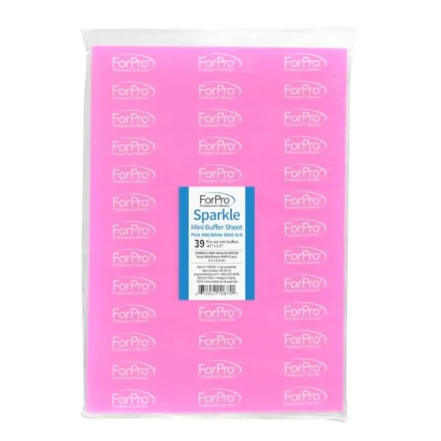 ForPro Professional Collection Sparkle Mini Buffer Sheet, Pre-Cut, Double-Sided Manicure and Pedicure Nail Buffers, Pink 400/Wh
ForPro Professional Collection Sparkle Mini Buffer Sheet, Pre-Cut, Double-Sided Manicure and Pedicure Nail Buffers, Pink 400/Wh
