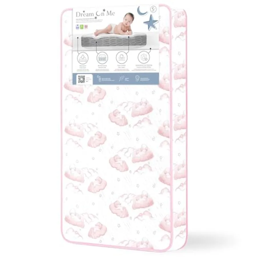 Twilight 80 Coil Spring Crib and Toddler Bed Mattress, Wave Pink, 5"
Twilight 80 Coil Spring Crib and Toddler Bed Mattress, Wave Pink, 5"