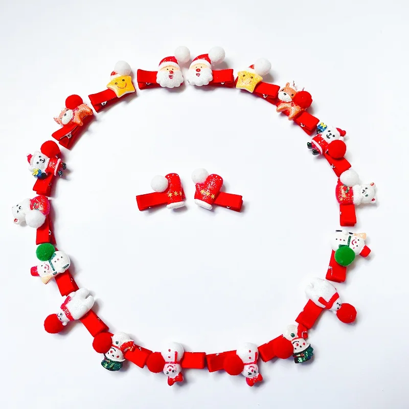 24Sets Glitter Bear Snowman Santa Claus Snap Clips Cartoon PomPom Barrettes Xmas Party Headwear Boutique Hair Accessories
24Sets Glitter Bear Snowman Santa Claus Snap Clips Cartoon PomPom Barrettes Xmas Party Headwear Boutique Hair Accessories