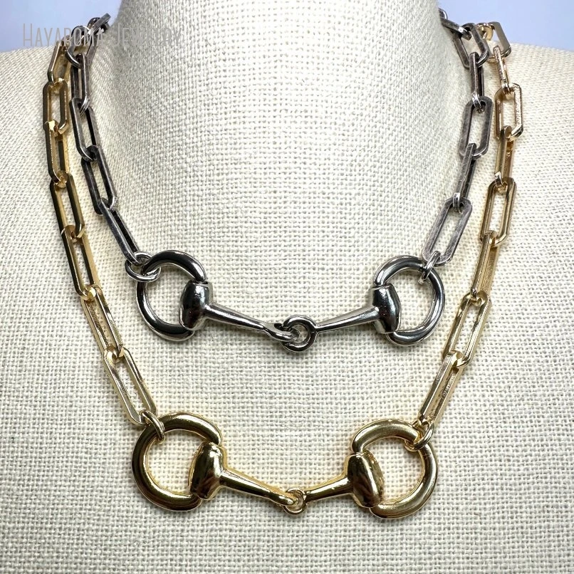 10Pcs Equestrian Horsebit Snaffle Bit Stainless Steel Paperclip Chain Necklace Women Jewelry
10Pcs Equestrian Horsebit Snaffle Bit Stainless Steel Paperclip Chain Necklace Women Jewelry