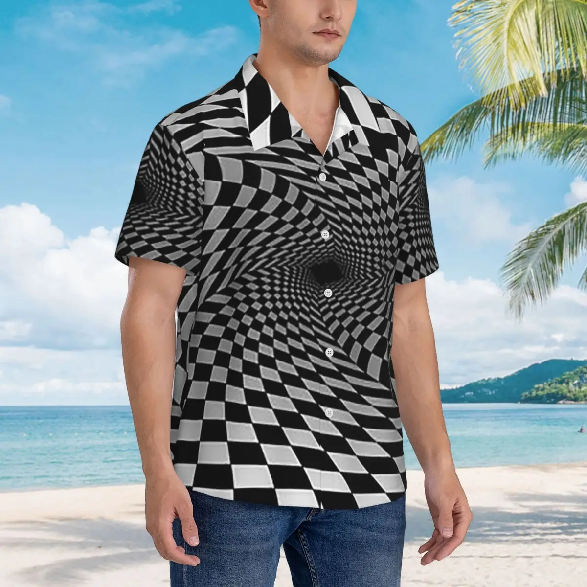 Grid Wormhole Geometric 3D Vortex Illusion Hawaiian Shirts Fashion Men Short Sleeve Shirt for Summer Beach Men's Button Tops
Grid Wormhole Geometric 3D Vortex Illusion Hawaiian Shirts Fashion Men Short Sleeve Shirt for Summer Beach Men's Button Tops